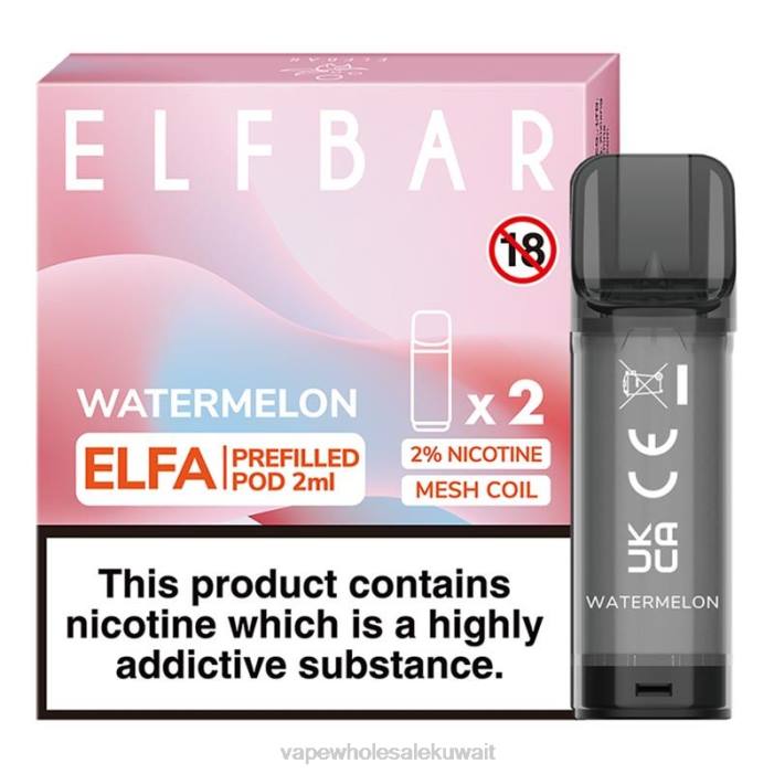 68FB318 - Vape shop بطيخ ELFBAR Elfa جراب مملوء مسبقًا - 2 مل - 20 ملجم (عبوتان)