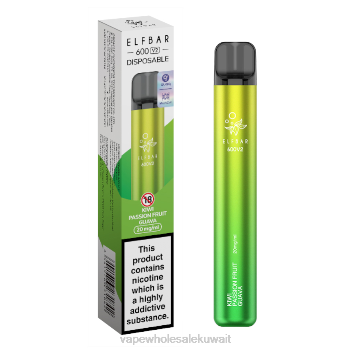 68FB286 - Vape Wholesaler كيوي باشن فروت جوافة ELFBAR 600V2 20 ملغ