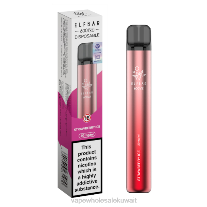 68FB294 - Vape الكويت جليد الفراولة ELFBAR 600V2 20 ملغ