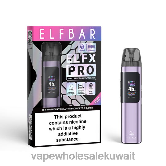 Vape Kuwait - ELFBAR ELFX Pro افتح جهاز POD أرجواني T24X82