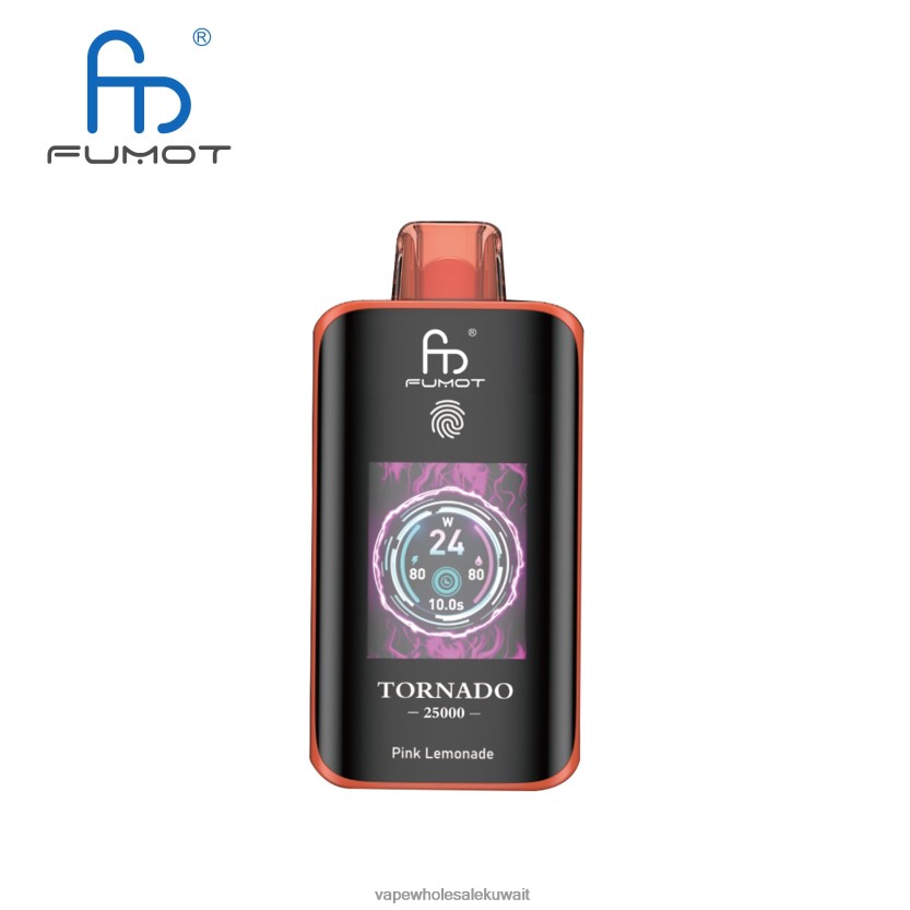 السجائر الالكترونية في الكويت - Fumot Tornado 25000 سيجارة يمكن التخلص منها عصير الليمون الوردي 8P80VD10