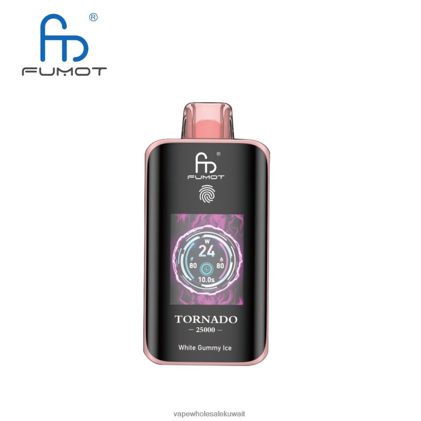 Vape الكويت - Fumot Tornado 25000 سيجارة يمكن التخلص منها جليد غائر أبيض 8P80VD14
