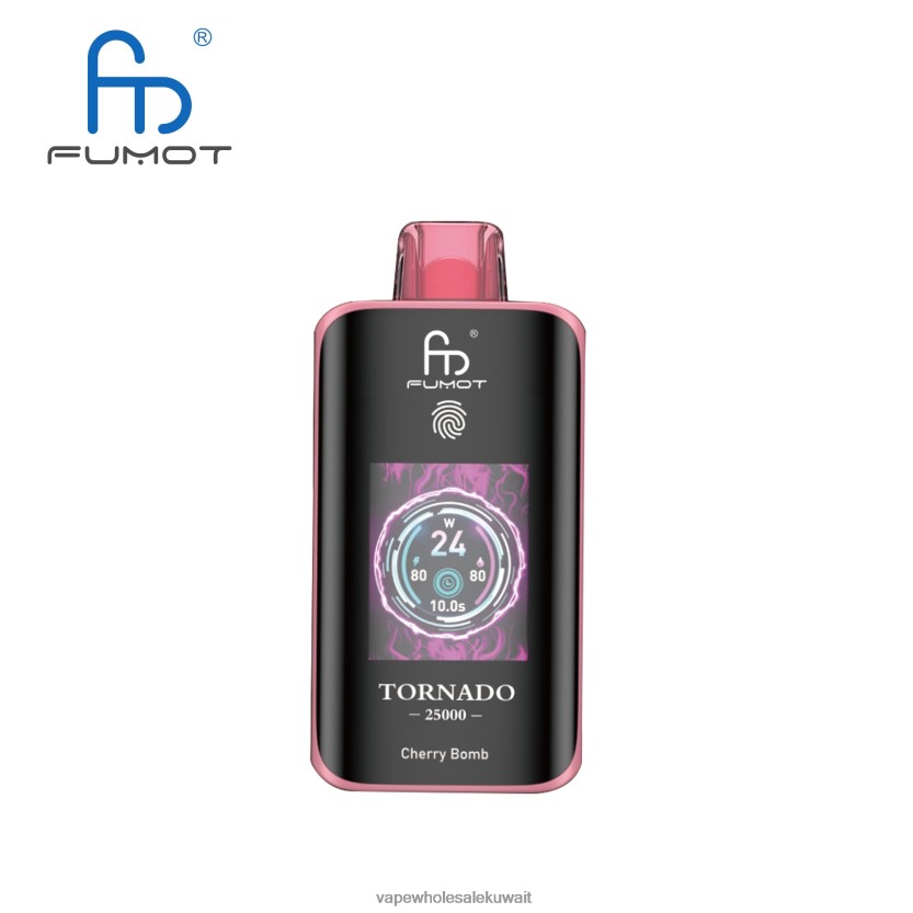 Vape الكويت - Fumot Tornado 25000 سيجارة يمكن التخلص منها قنبلة الكرز 8P80VD4